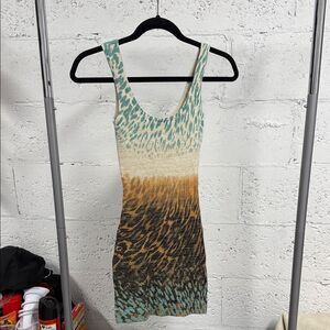 Guess by Marciano Shimmering Teal and Cream Mini Dress - Tank Dress - NWOT - XXS